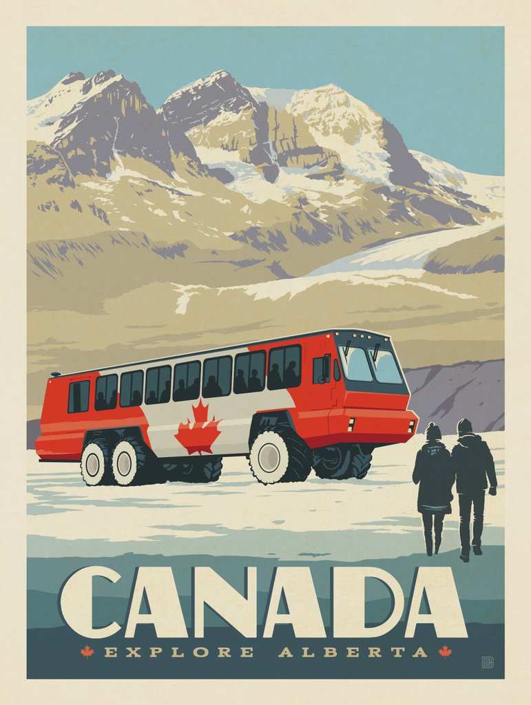 Canada: Alberta Snow Coach - Postcards - Artwork
