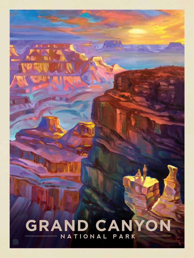 Grand Canyon National Park: Sunset-KC - Art Print - Artwork
