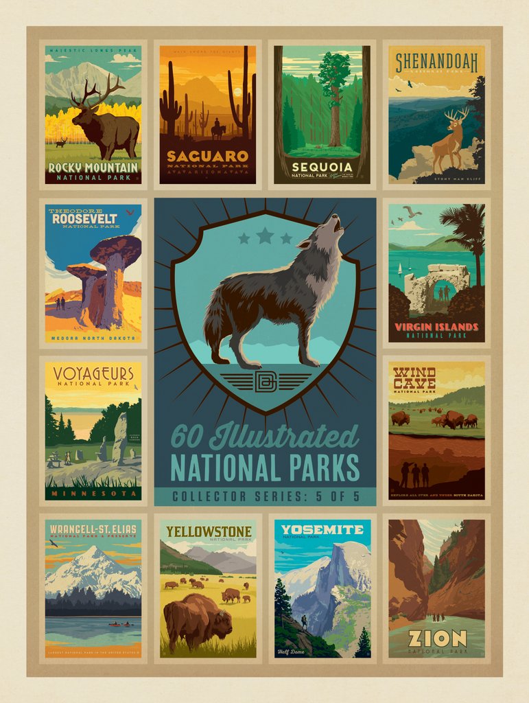 National Parks Collector Series: 5 of 5 - Metal Sign - Artwork