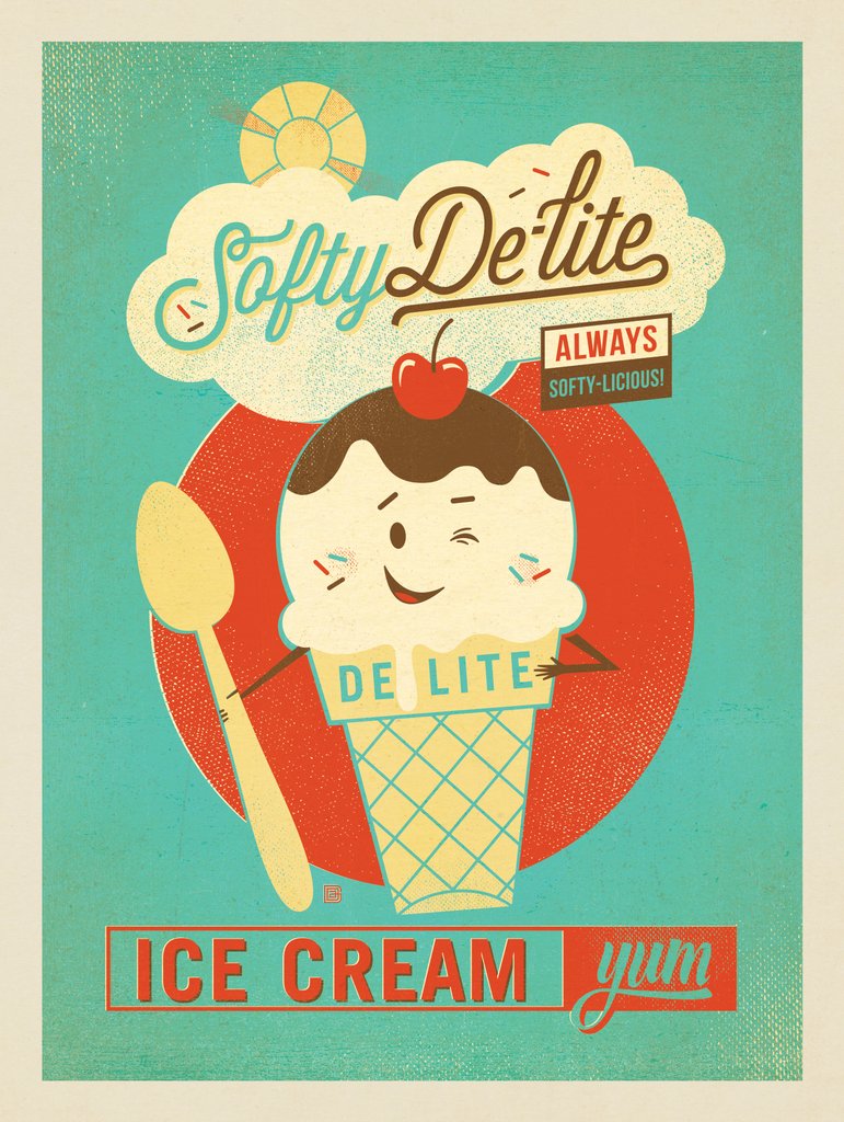 Softy Delite Ice Cream - Art Print - Artwork