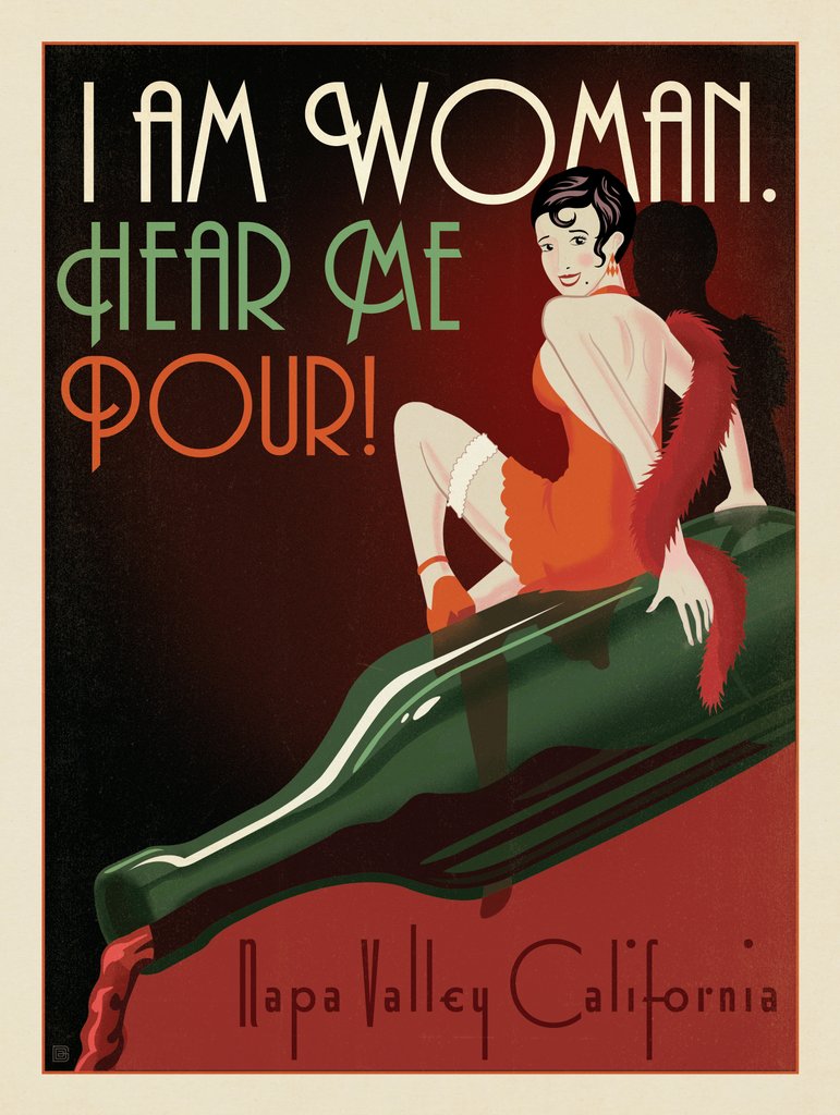 Napa Valley: I am Woman-Hear Me Pour - Postcards - Artwork