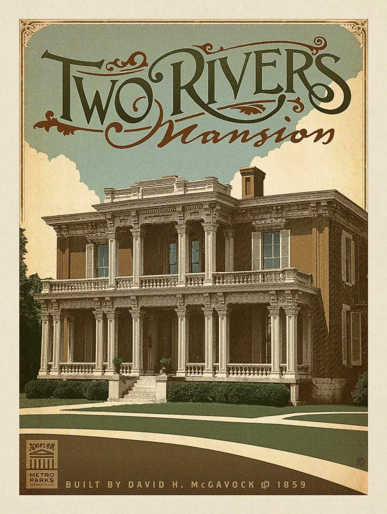 Metro Parks: Two Rivers Mansion - Metal Sign - Artwork