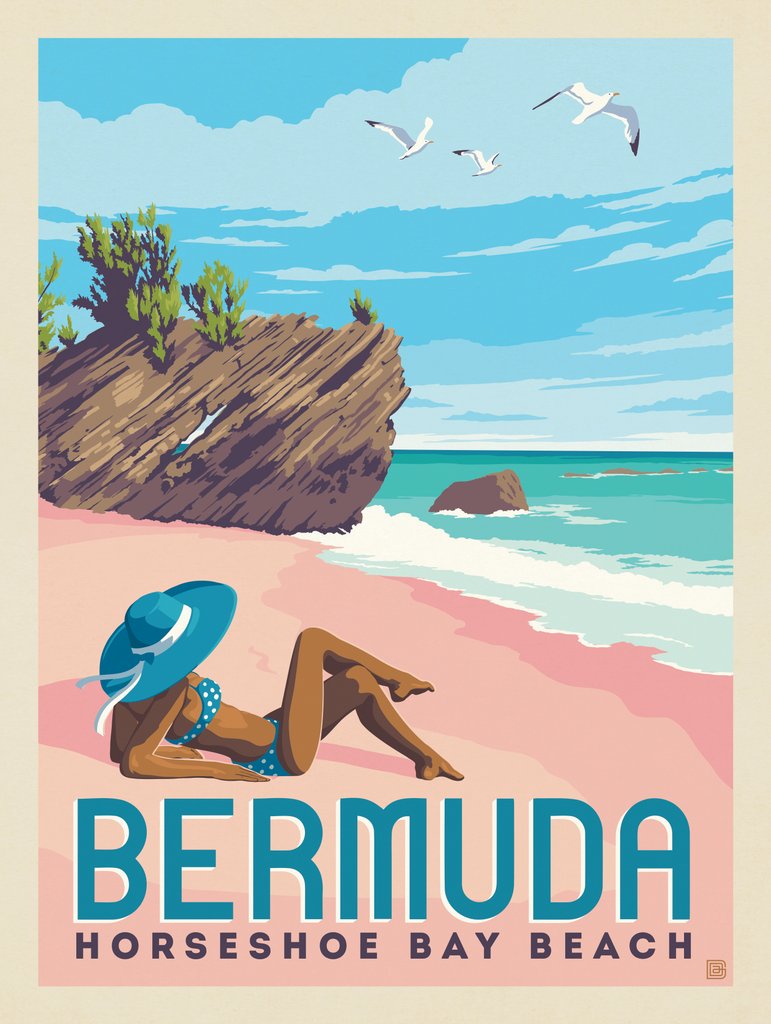 Bermuda: Horseshoe Bay Beach - Notecards - Artwork