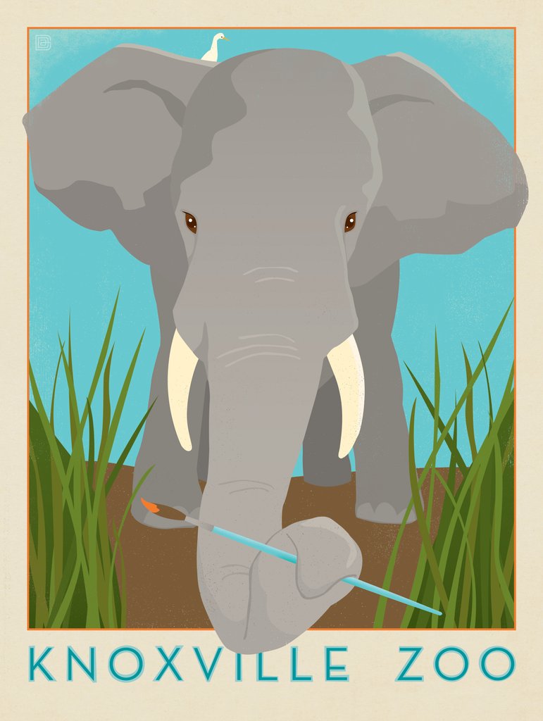 Knoxville Zoo Elephant - Postcards - Artwork