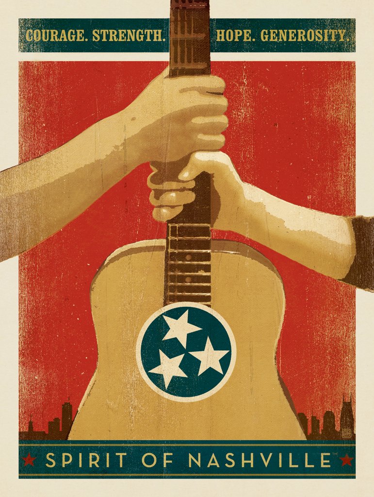 Spirit of Nashville: Courage. Strength. Hope... - Art Print - Artwork