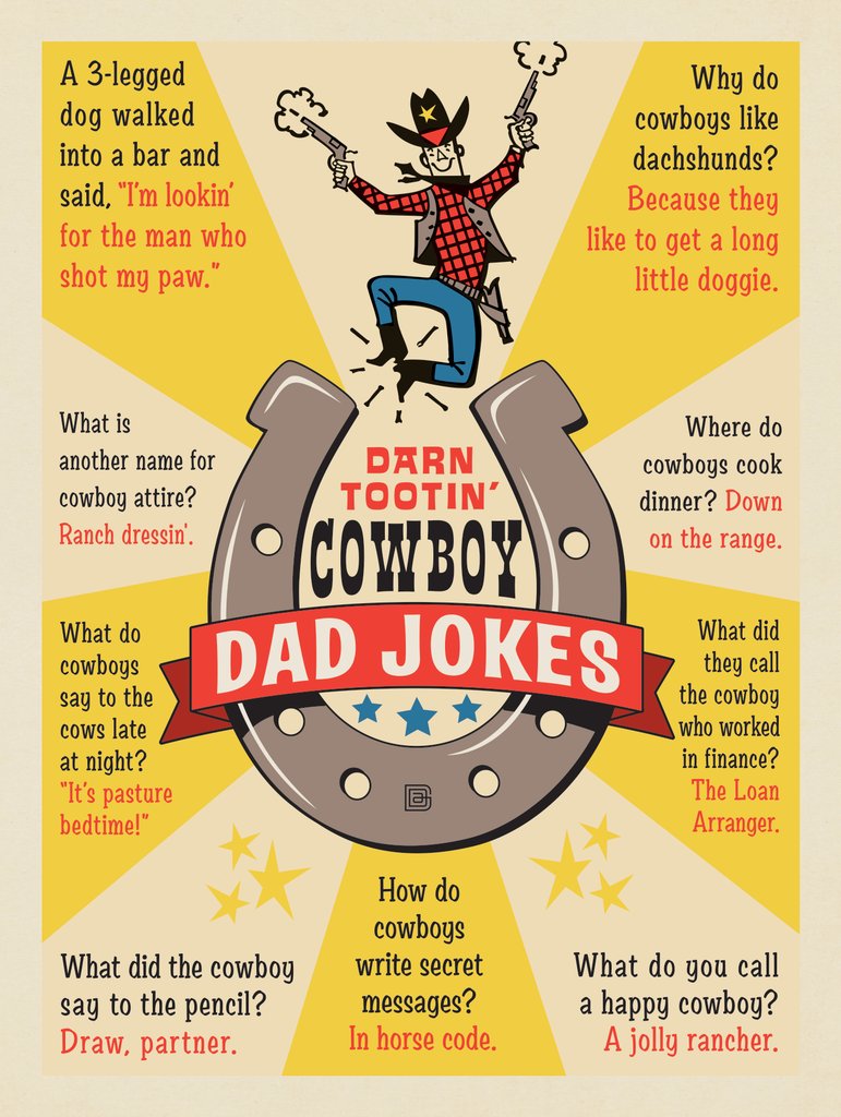 Dad Jokes: Cowboy Humor For City Slickers - Canvas - Artwork