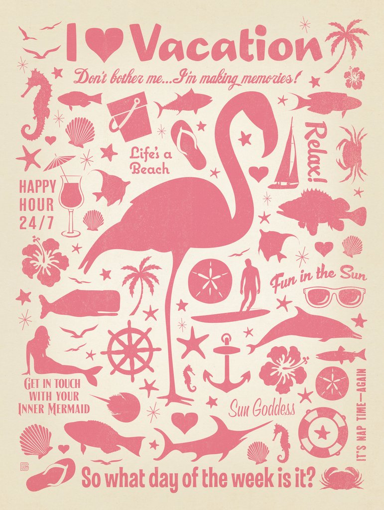 Flamingo Pattern Print - Art Print - Artwork