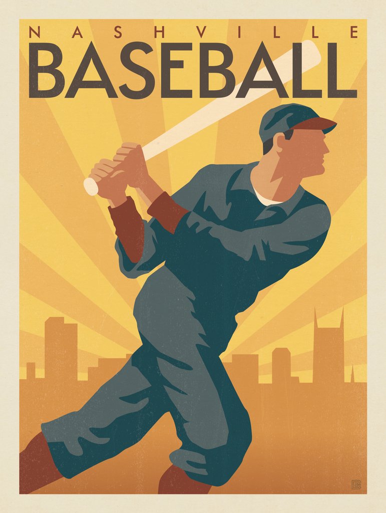Baseball - Metal Sign - Artwork