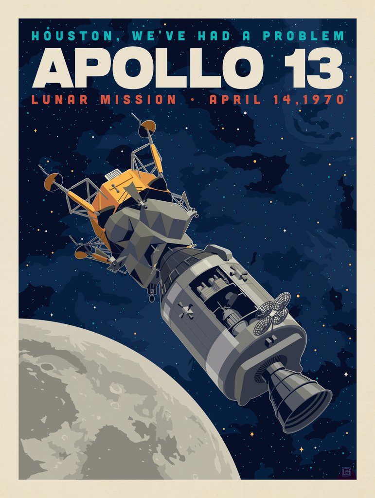 NASA 1970: Apollo 13 - Art Print - Artwork