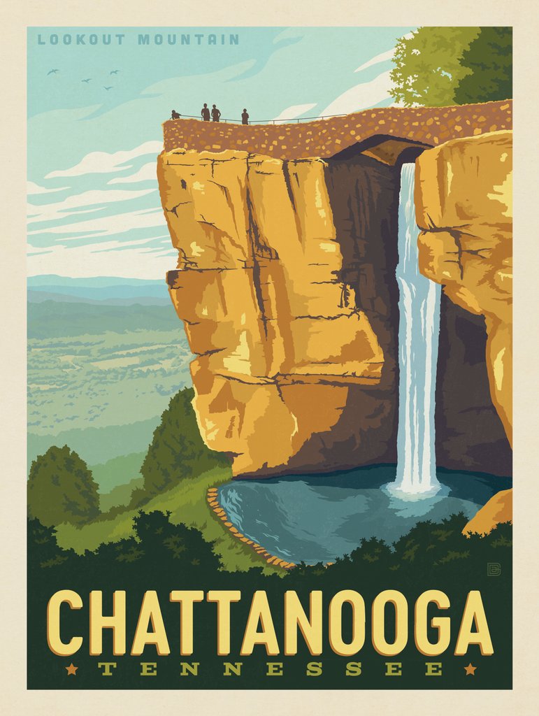 Chattanooga, TN: Lookout Mountain - Postcards - Artwork