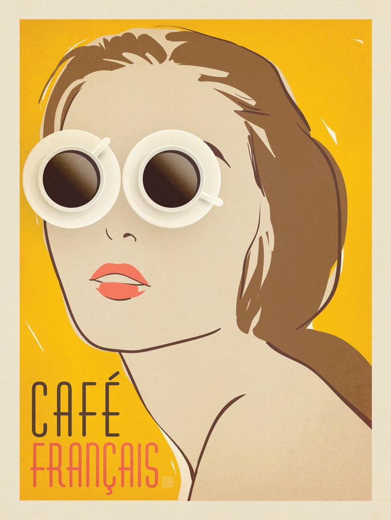 Cafe Francais - Metal Sign - Artwork