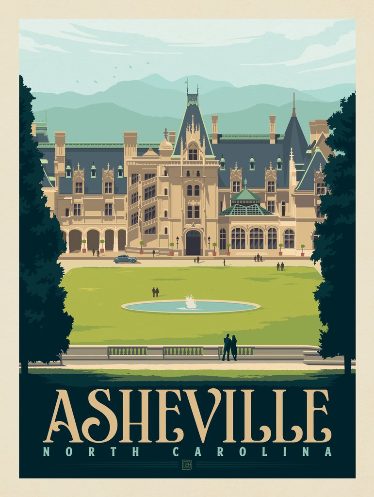 Asheville, NC: Biltmore Estate - Notecards - Artwork