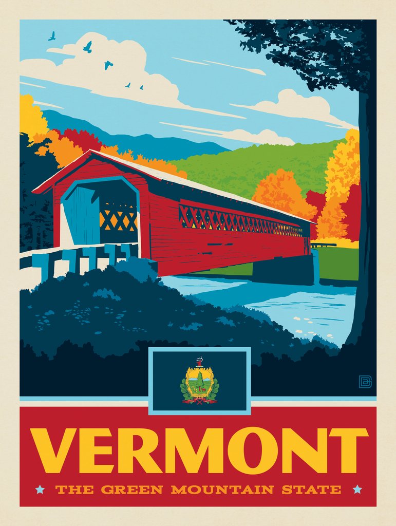 Vermont State Pride - Metal Sign - Artwork