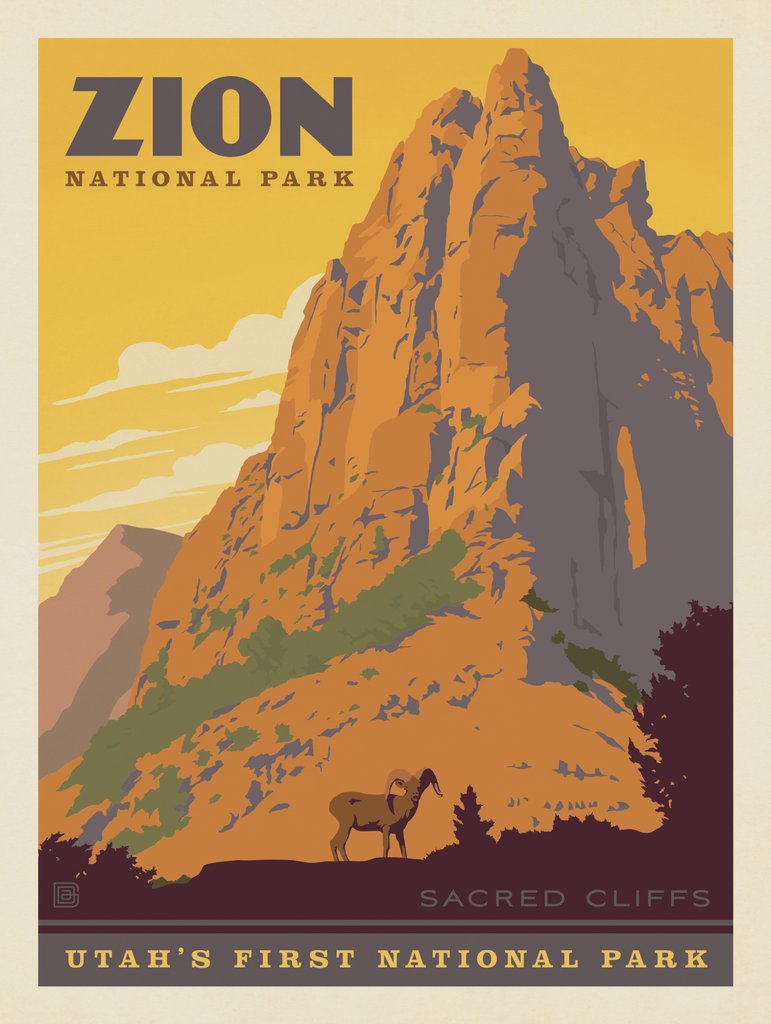Zion National Park: Sacred Cliffs - Art Print - Artwork