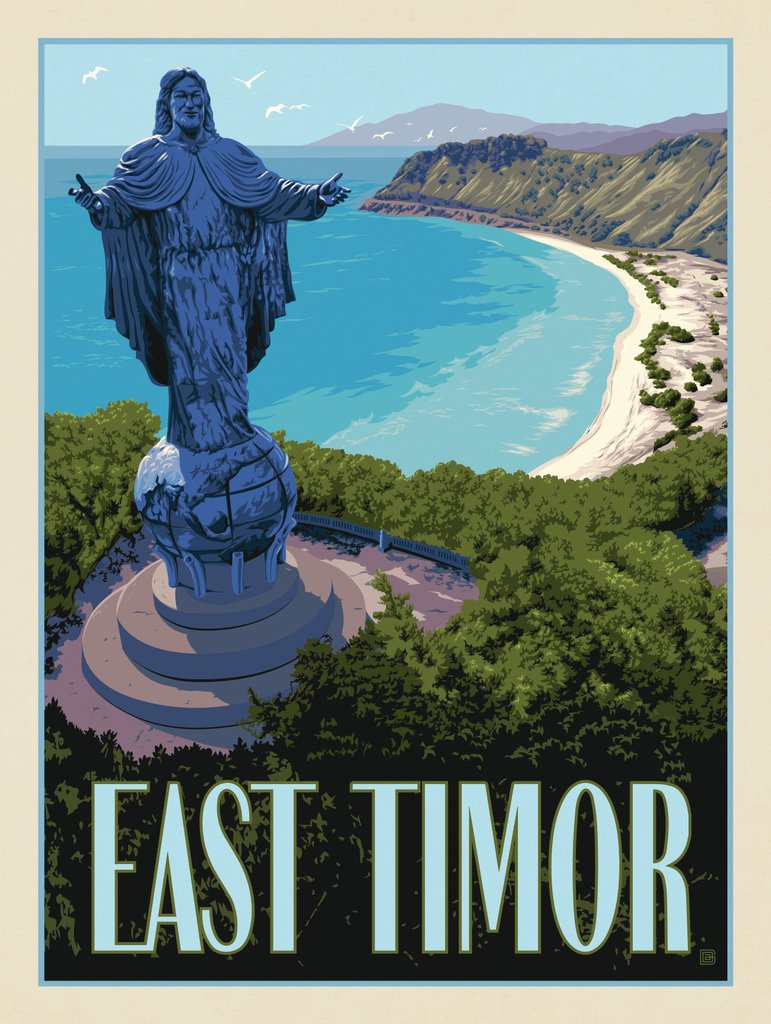 East Timor - Metal Sign - Artwork
