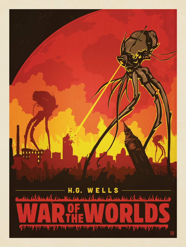 War of the Worlds: H.G. Wells - Notecards - Artwork