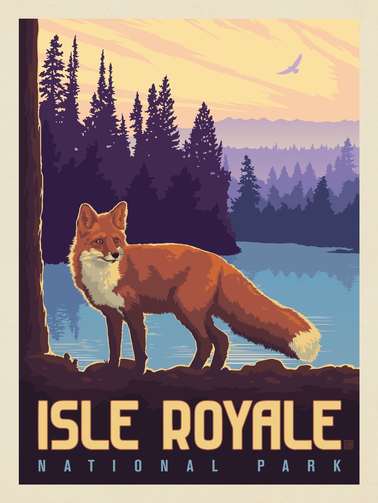 Isle Royale National Park: Fox - Notecards - Artwork