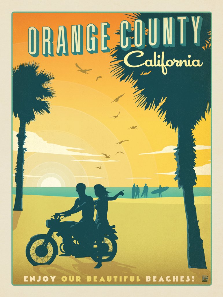 Orange County, California - Postcards - Artwork