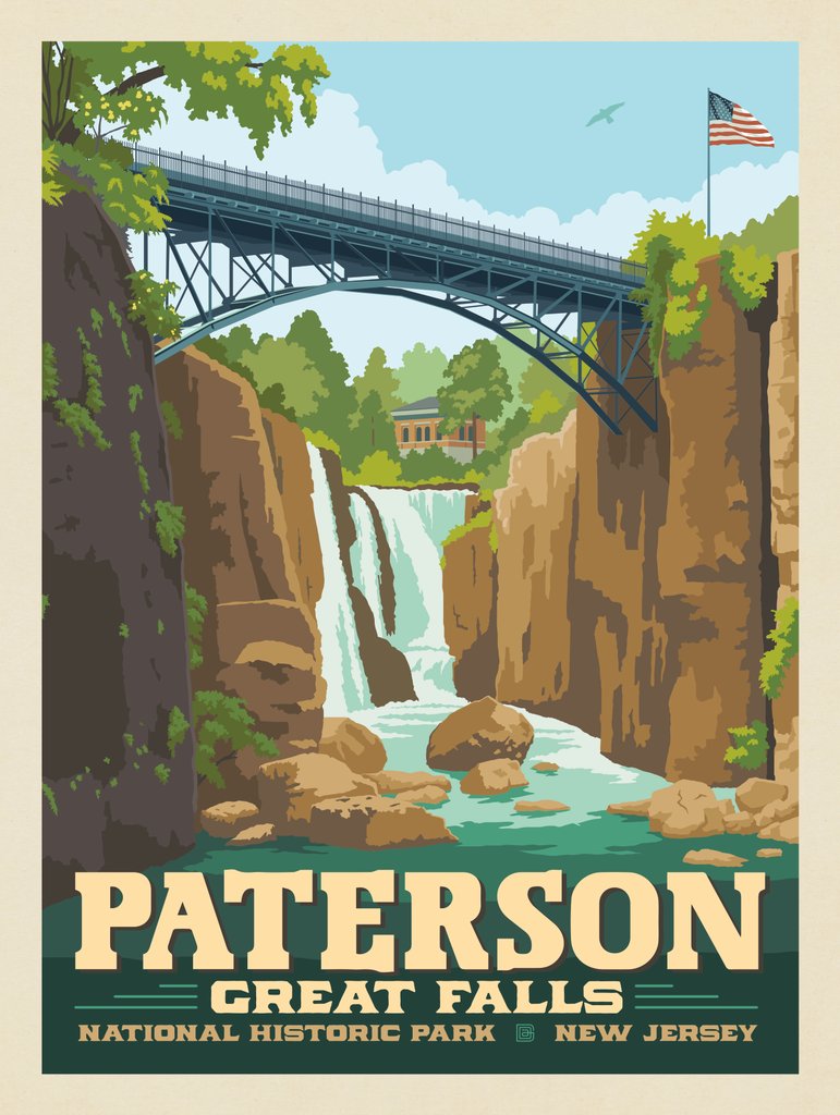 Paterson Great Falls National Historical Park, NJ - Metal Sign - Artwork