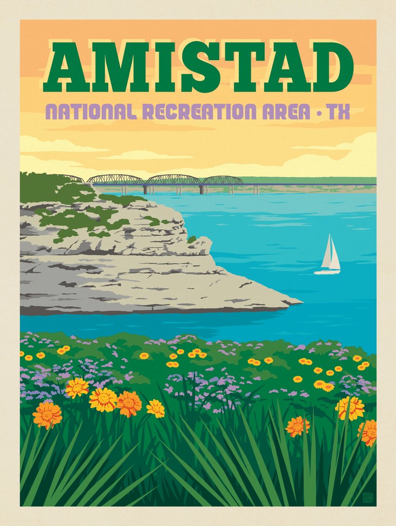 Amistad National Recreation Area, TX - Metal Sign - Artwork