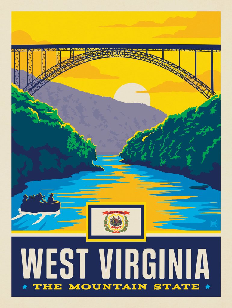 West Virginia State Pride - Metal Sign - Artwork