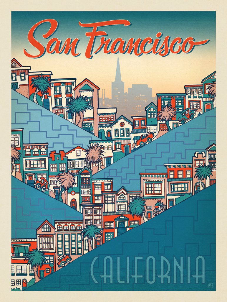 San Francisco Hills - Art Print - Artwork
