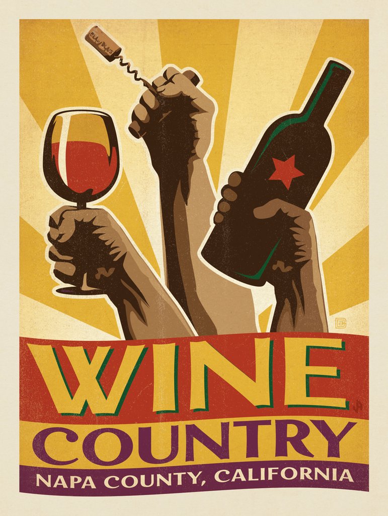 Napa County: Wine Country - Metal Sign - Artwork