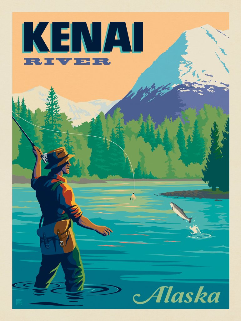 Alaska: Kenai River - Canvas - Artwork
