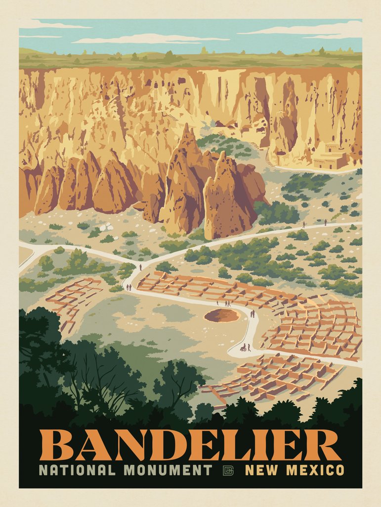 Bandelier National Monument: Bird's Eye View - Postcards - Artwork