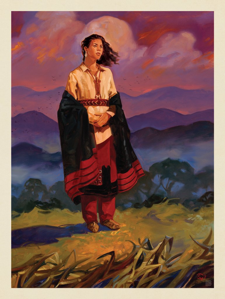 Great Smoky Mountains National Park: Cherokee Woman-KC - Postcards - Artwork