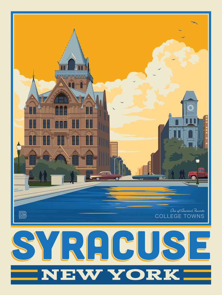 American College Towns: Syracuse, NY - Canvas - Artwork