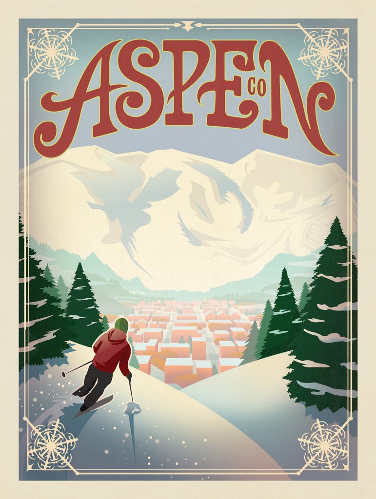 Aspen Skier - Postcards - Artwork