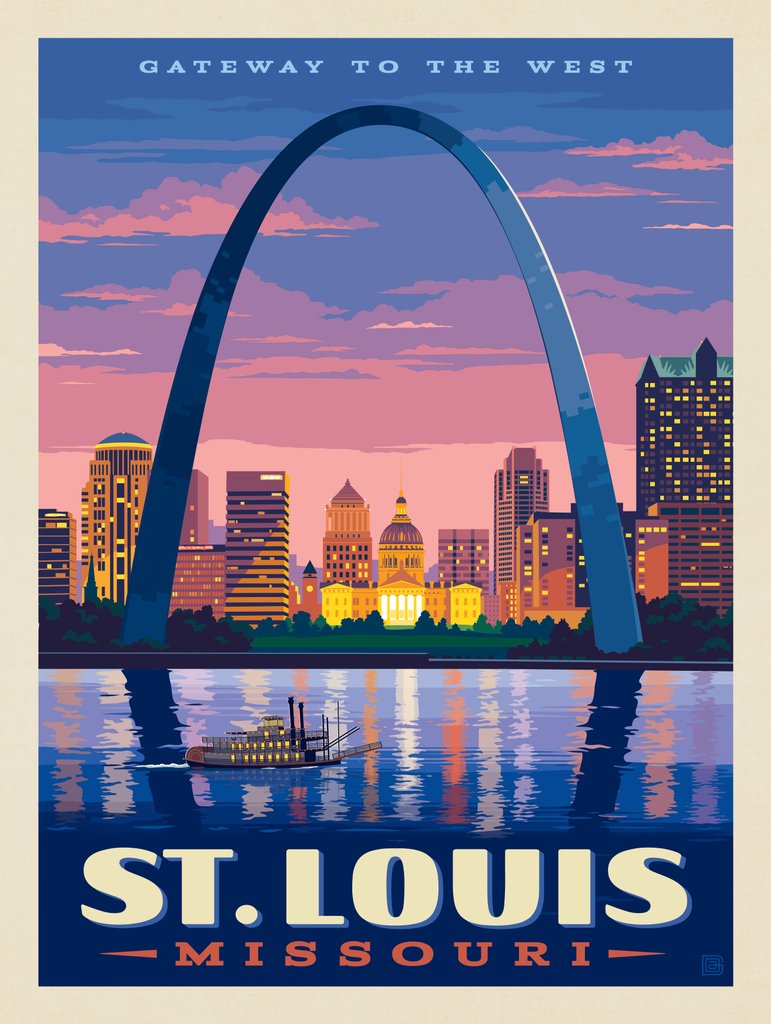 St. Louis, MO: Gateway Arch At Sunset - Canvas - Artwork