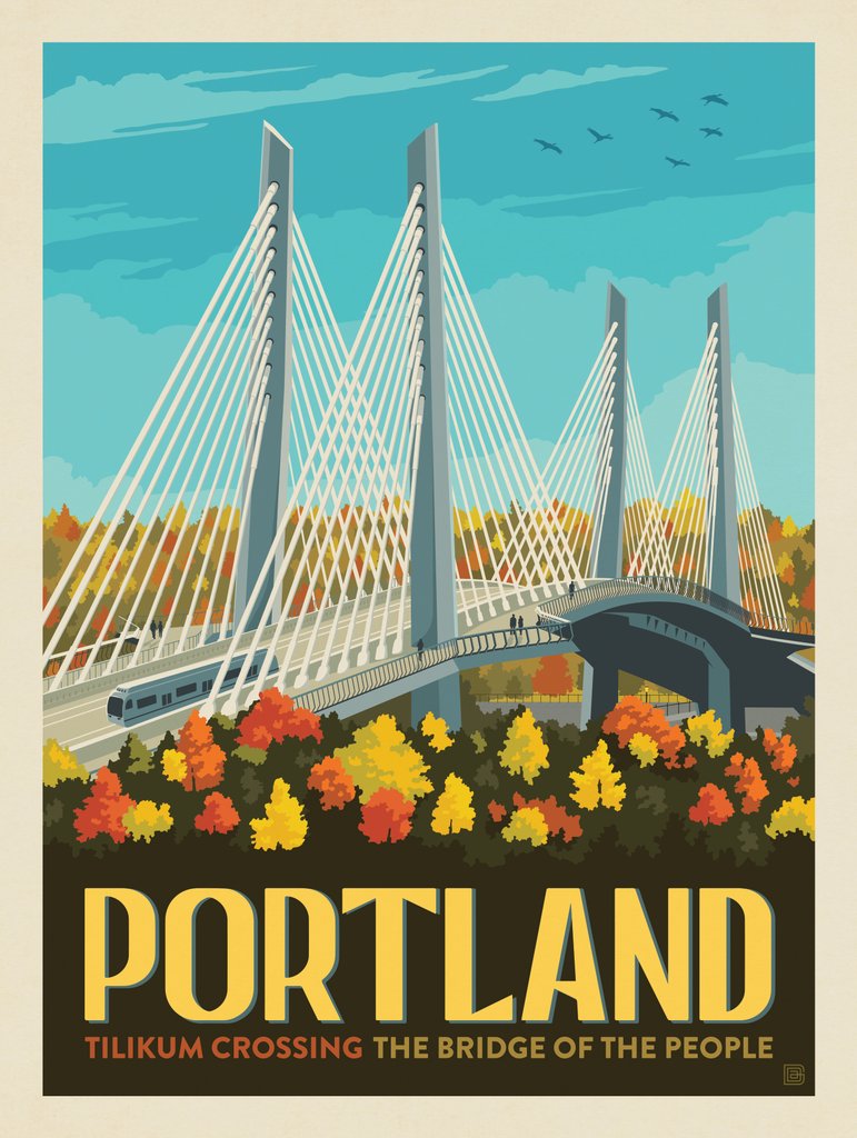 Portland, Oregon: Tilikum Crossing - Canvas - Artwork