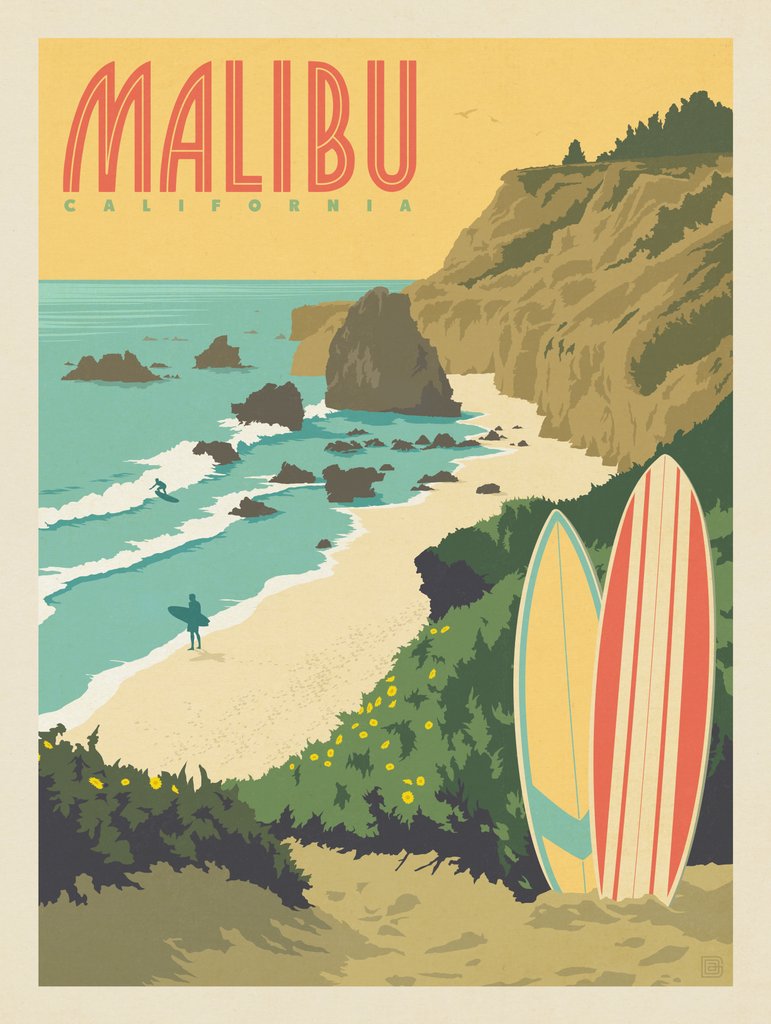 Malibu, CA - Notecards - Artwork