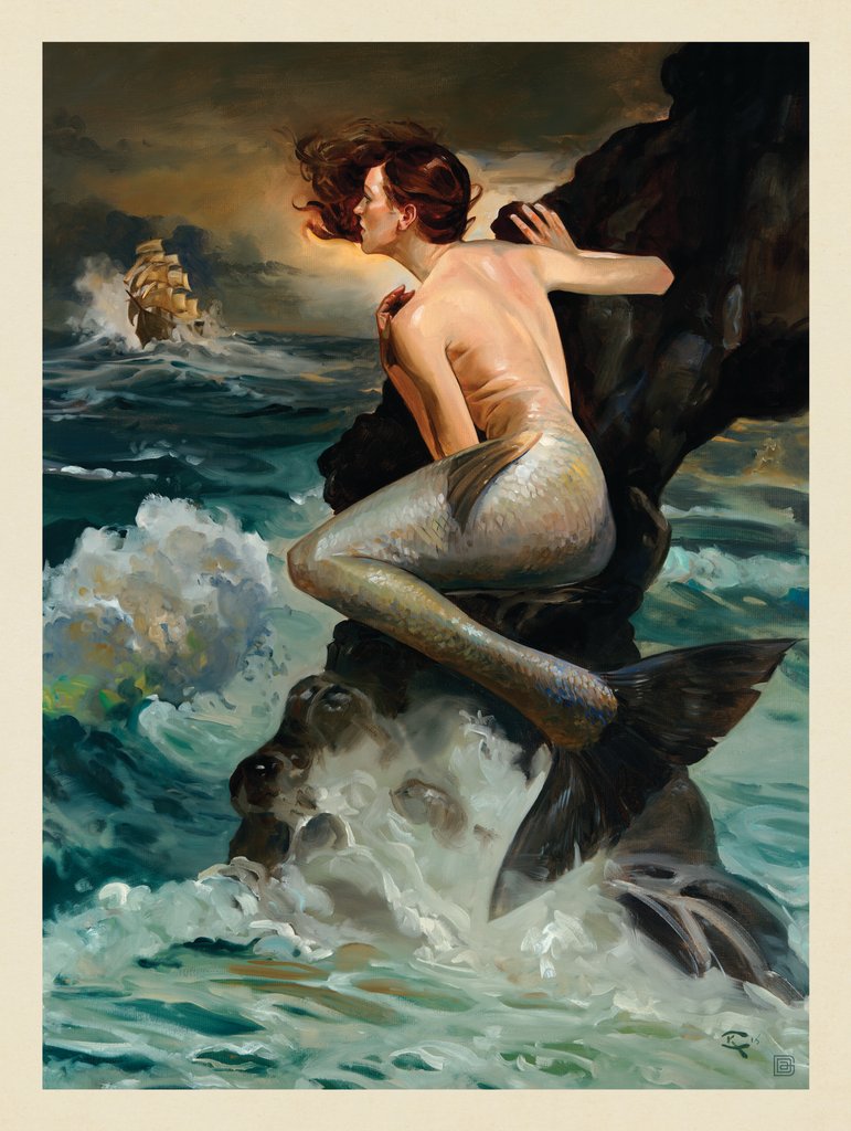 Mermaid: Storm Watcher - Canvas - Artwork