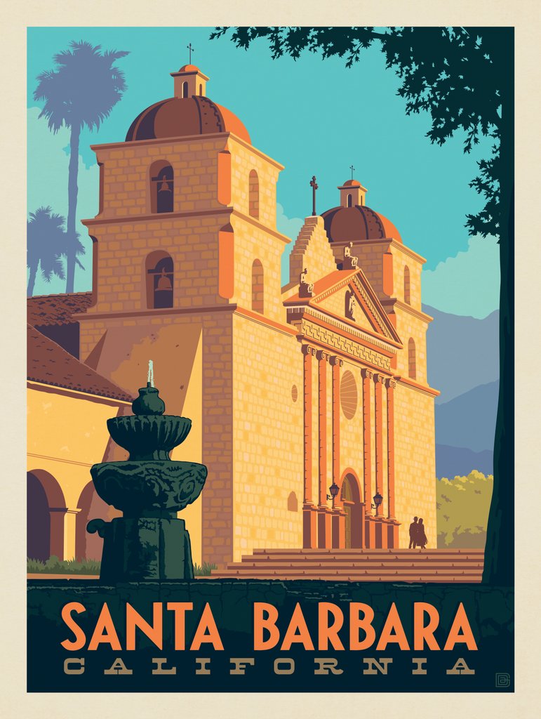 Santa Barbara, CA - Notecards - Artwork