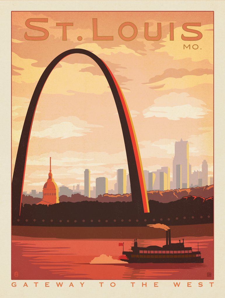 St. Louis, MO - Postcards - Artwork