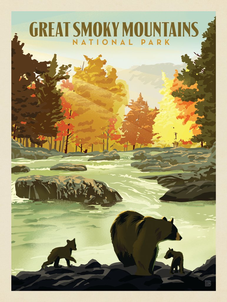 Great Smoky Mountains National Park: Play Time - Canvas - Artwork