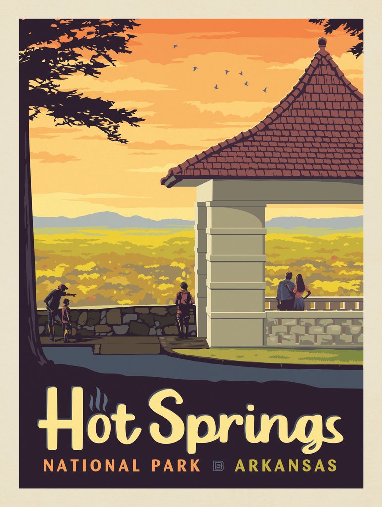 Hot Springs National Park: Overlook - Notecards - Artwork