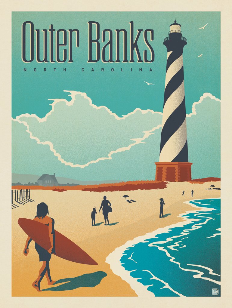Outer Banks, NC - Notecards - Artwork