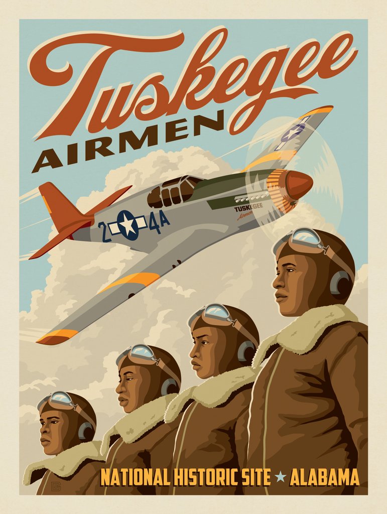 Tuskegee Airmen National Historic Site, Alabama - Postcards - Artwork