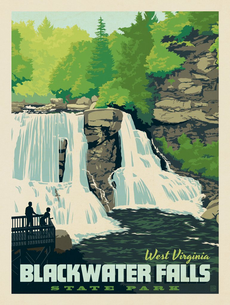 Blackwater Falls State Park: West Virginia - Metal Sign - Artwork