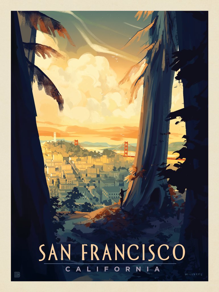 San Francisco, CA: A View From The Woods - Canvas - Artwork