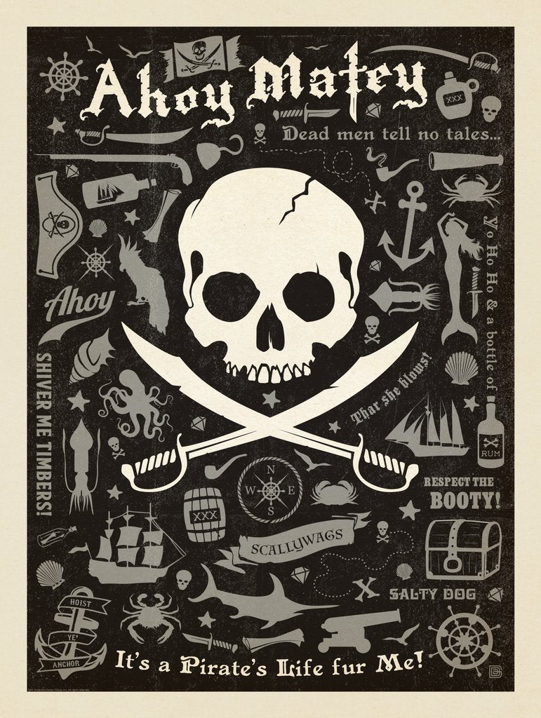 Pirate Pattern Print - Art Print - Artwork