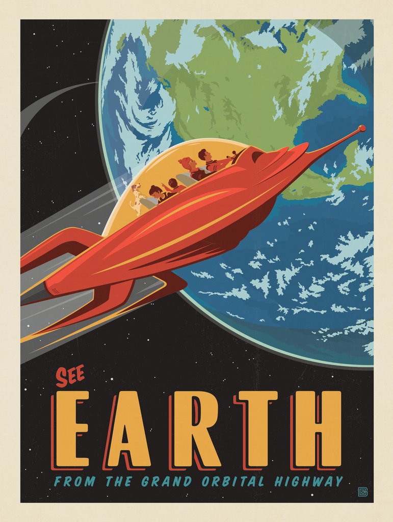 Earth: From The Grand Orbital Highway - Art Print - Artwork