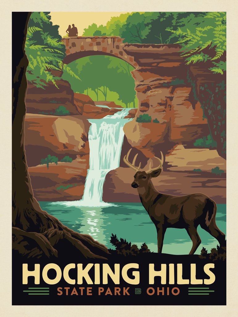 Hocking Hills State Park, Ohio - Metal Sign - Artwork