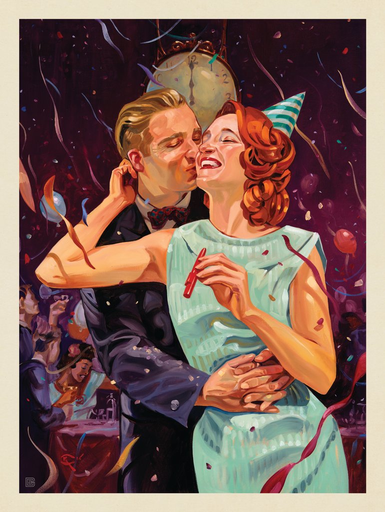 Wall Calendar 01-January: Happy New Year - Notecards - Artwork