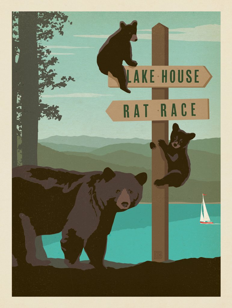 Lake House Sign Post - Postcards - Artwork