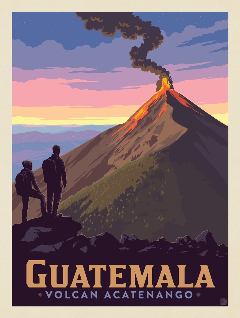 Guatemala: Volcan Acatenango - Postcards - Artwork